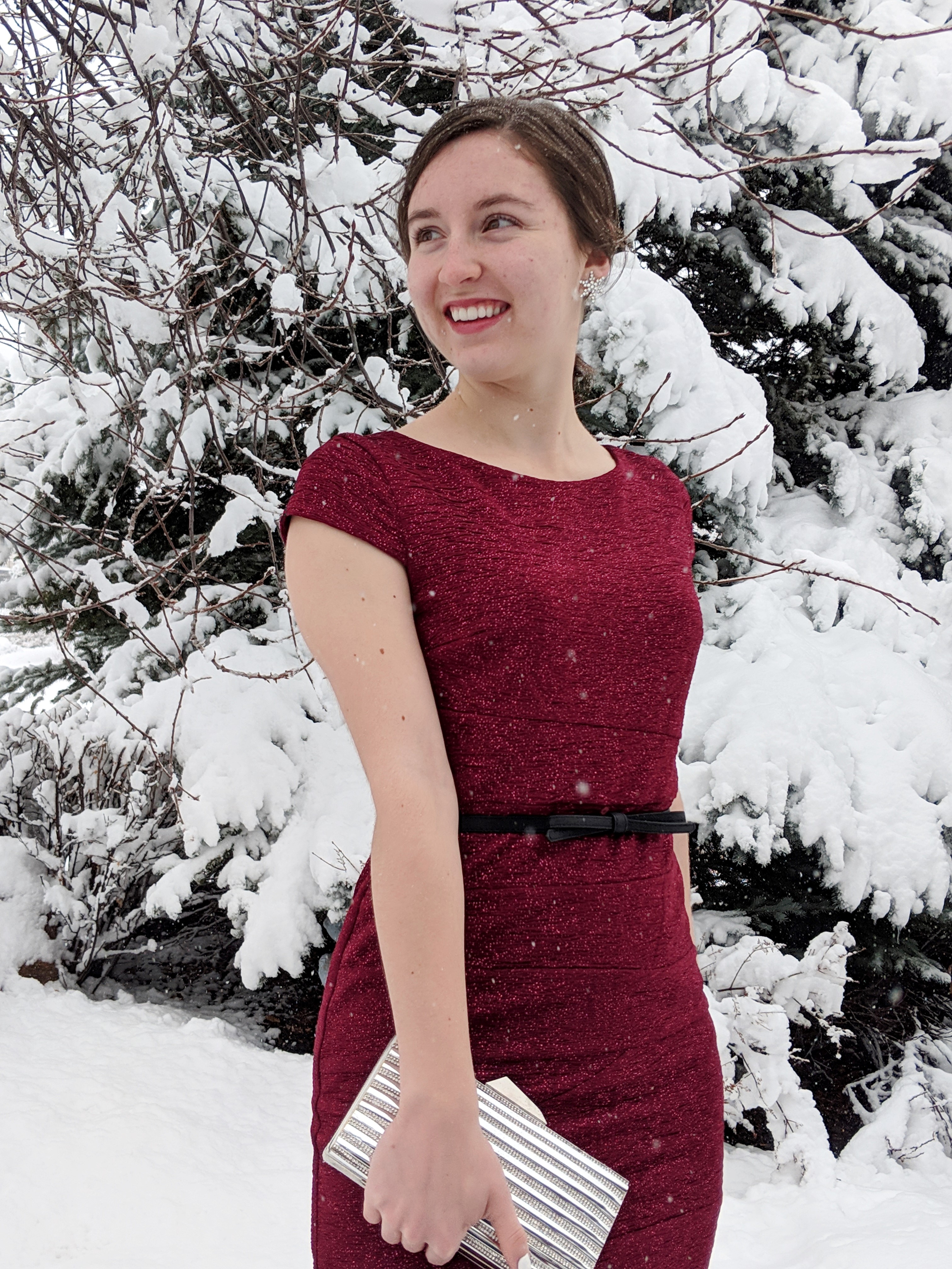 red holiday dress bow belt