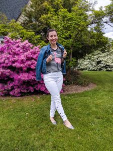 pink flowers, spring outfit, travel outfit