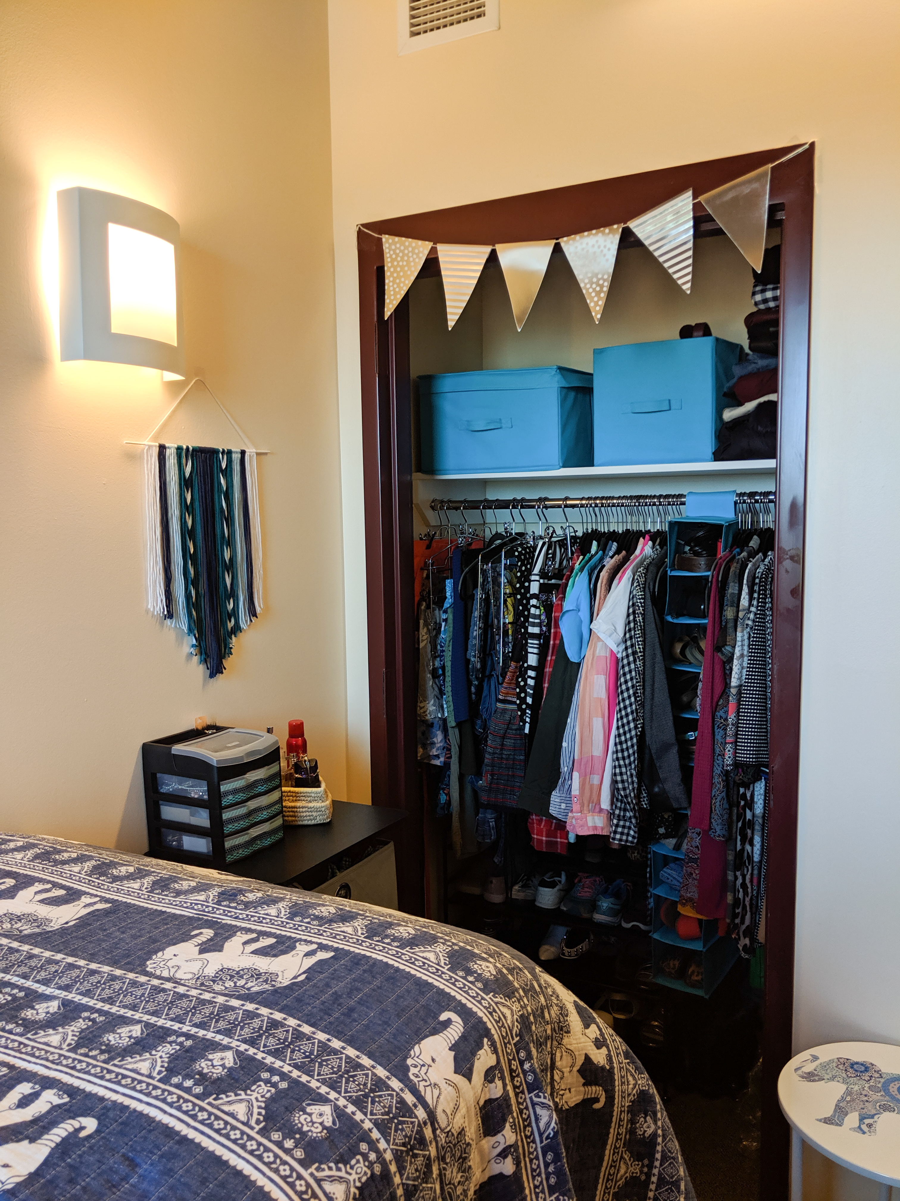 dorm room closet, closet organization