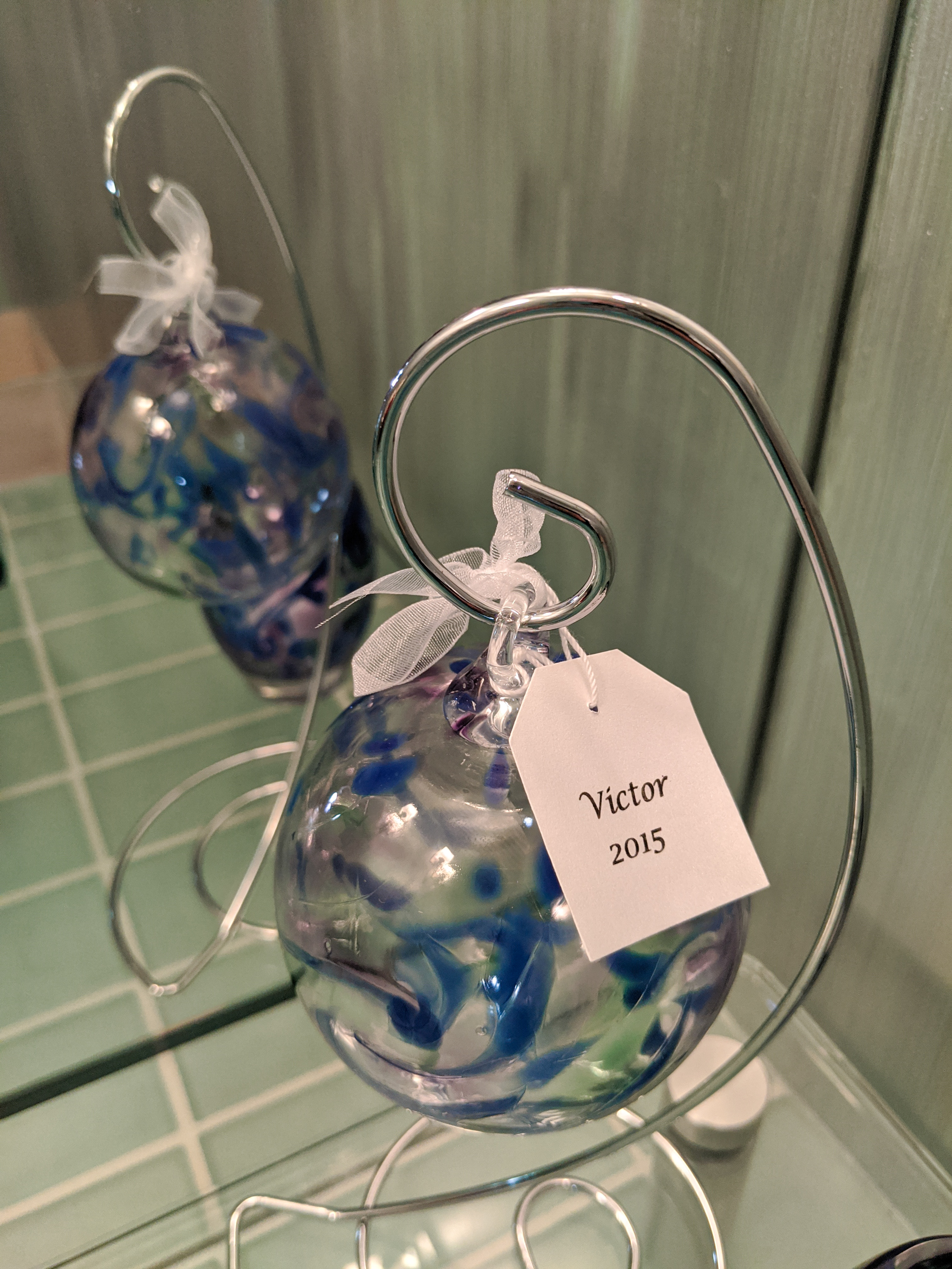 glass blown ornaments, Christmas decorations