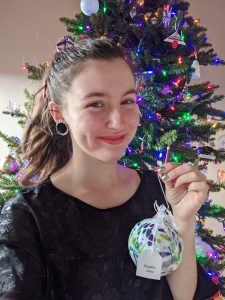 Christmas presents, Christmas tree, ornaments, childhood cancer