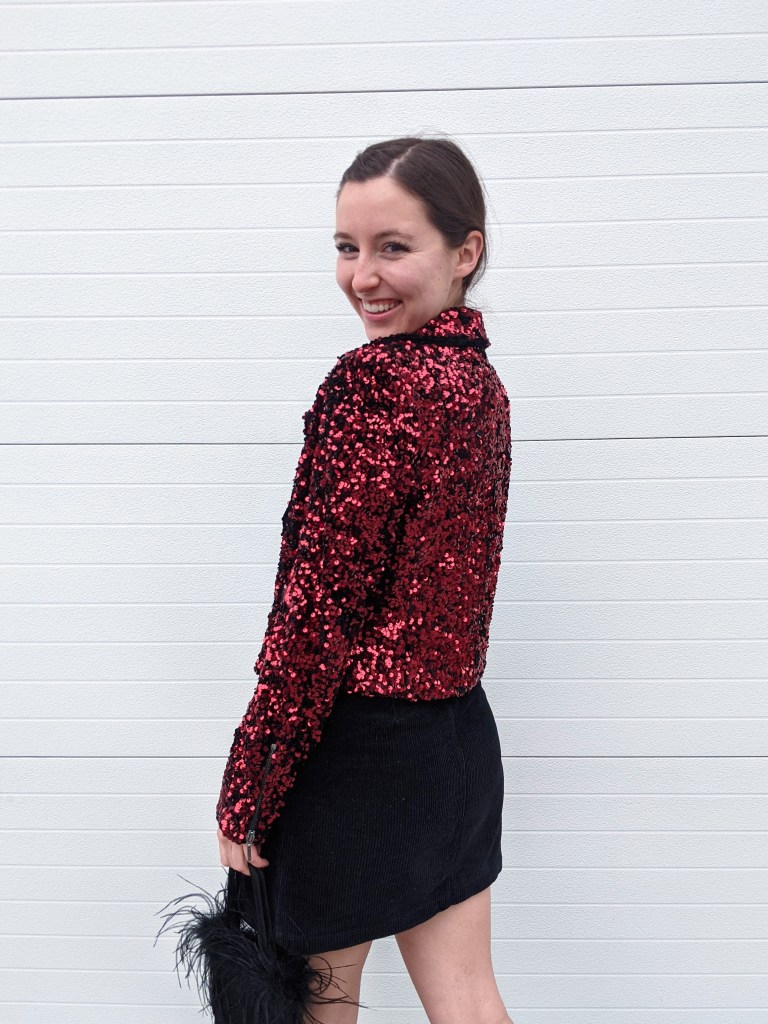 red-sequin-moto-jacket-black-corduroy-skirt