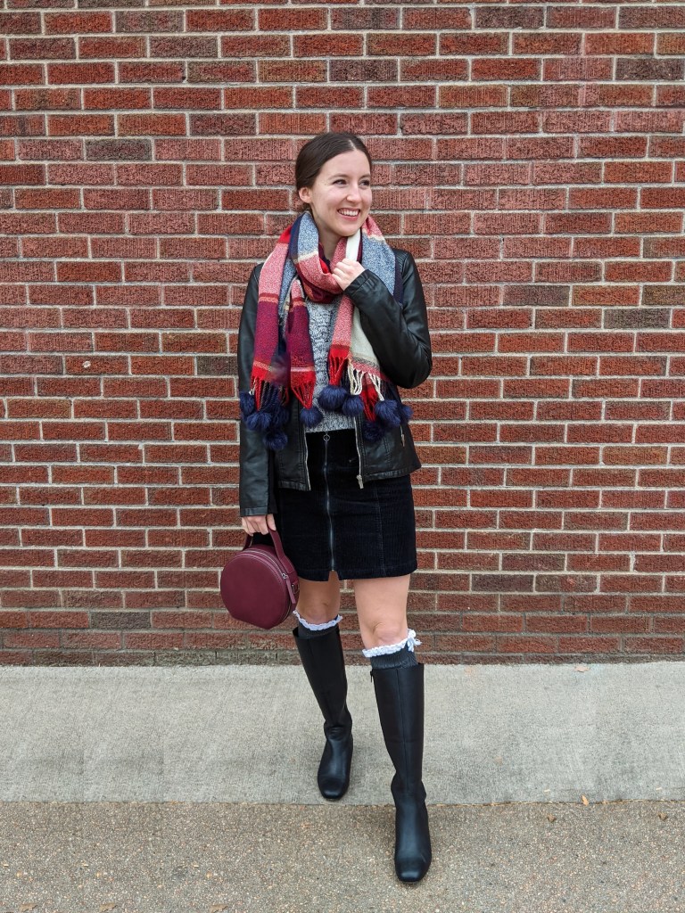 plaid-blanket-scarf-circle-purse-knee-boots
