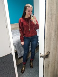 embroidered-sweater-skinny-jeans-leopard-rain-booties