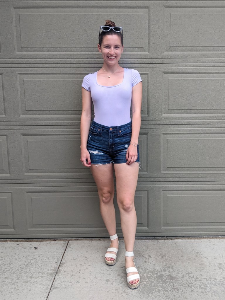 lavender-bodysuit-denim-shorts-white-espadrilles