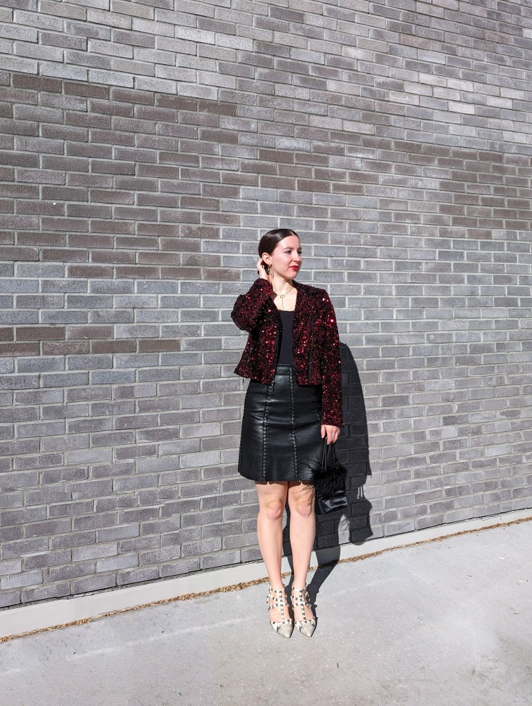 year-of-the-dragon-red-sequin-jacket-black-skirt-date-night-valentines-date-outfit