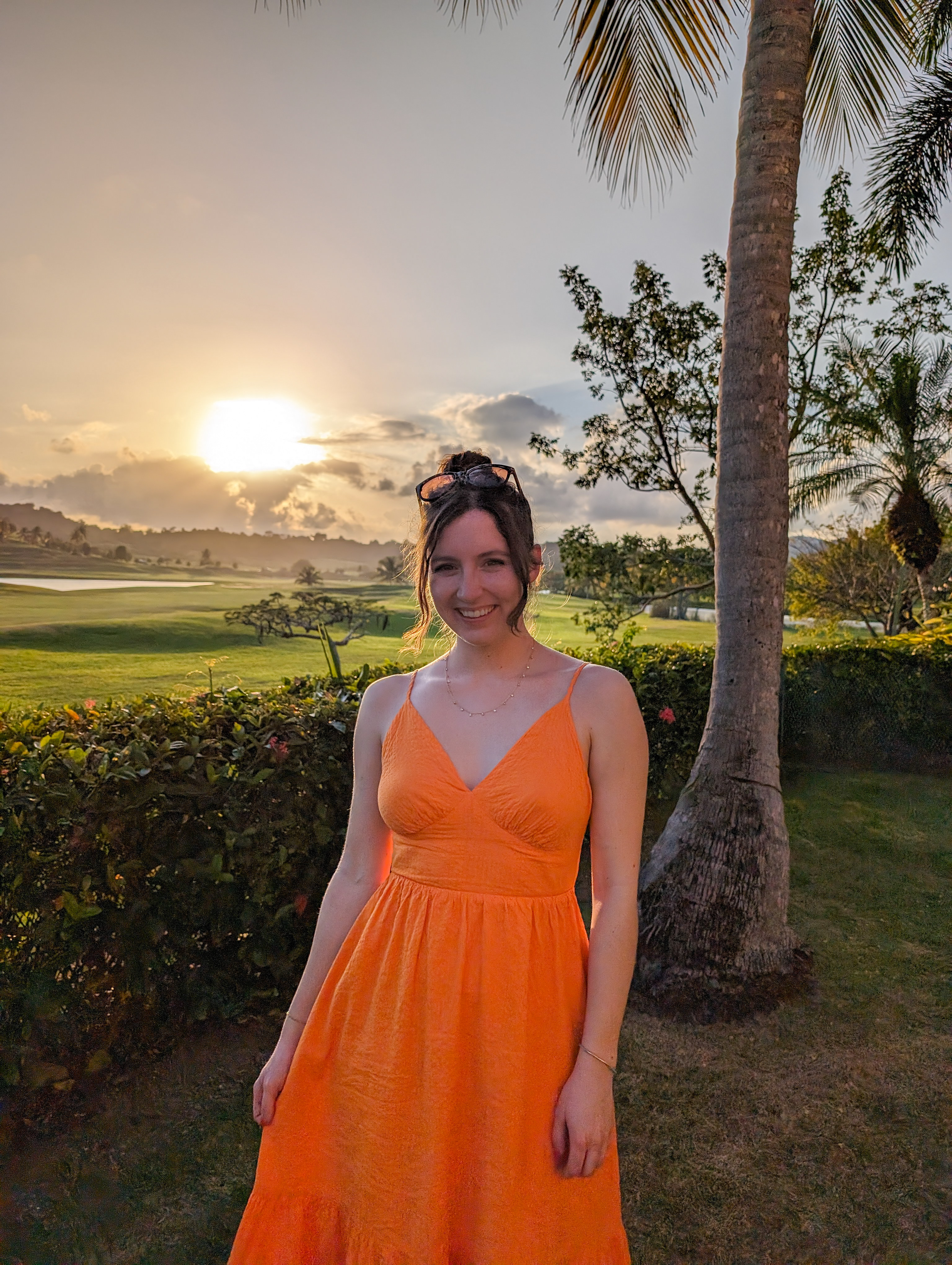 spring-break-puerto-rico-orange-dress-humacao-tropical-vacation