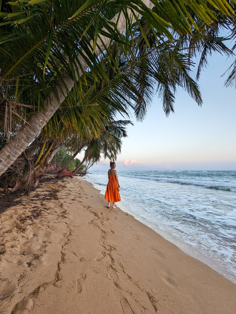 orange-dress-beach-humacao-beach-puerto-rico-spring-break